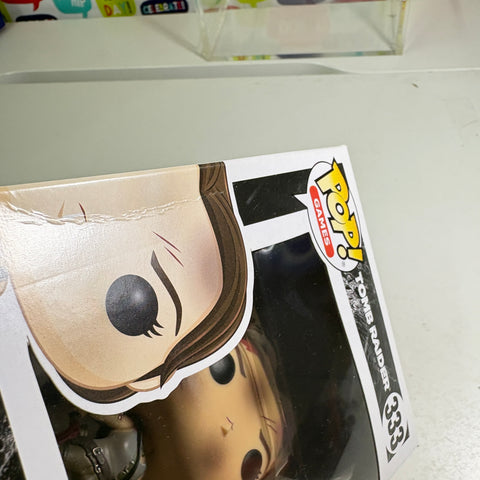 BOX FLAWS VIEW PHOTOS Lara Croft - Tomb Raider Funko Pop 333 Vinyl Figure (11.4 Cm L × 8.9 Cm W × 15.9 Cm H)