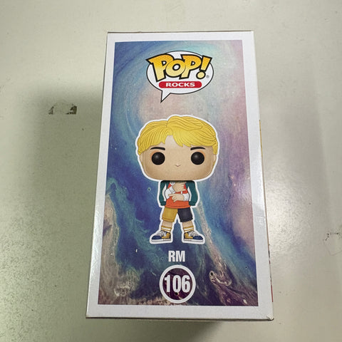 BOX FLAWS VIEW PHOTOS BTS - RM Funko Pop Rocks 106 Vinyl Figure Collectible