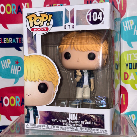 BOX FLAWS VIEW PHOTOS BTS - Jin Funko Pop Rocks 104 Vinyl Figure Collectible