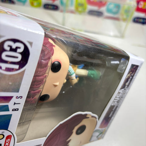 BOX FLAWS VIEW PHOTOS BTS - Suga Funko Pop Rocks 103 Vinyl Figure Collectible