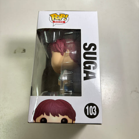 BOX FLAWS VIEW PHOTOS BTS - Suga Funko Pop Rocks 103 Vinyl Figure Collectible