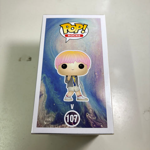 BOX FLAWS VIEW PHOTOS BTS - V Funko Pop Rocks 107 Vinyl Figure Collectible
