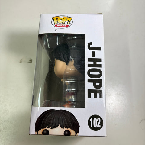 BOX FLAWS VIEW PHOTOS BTS - J-Hope Funko Pop Rocks 102 Vinyl Figure Collectible