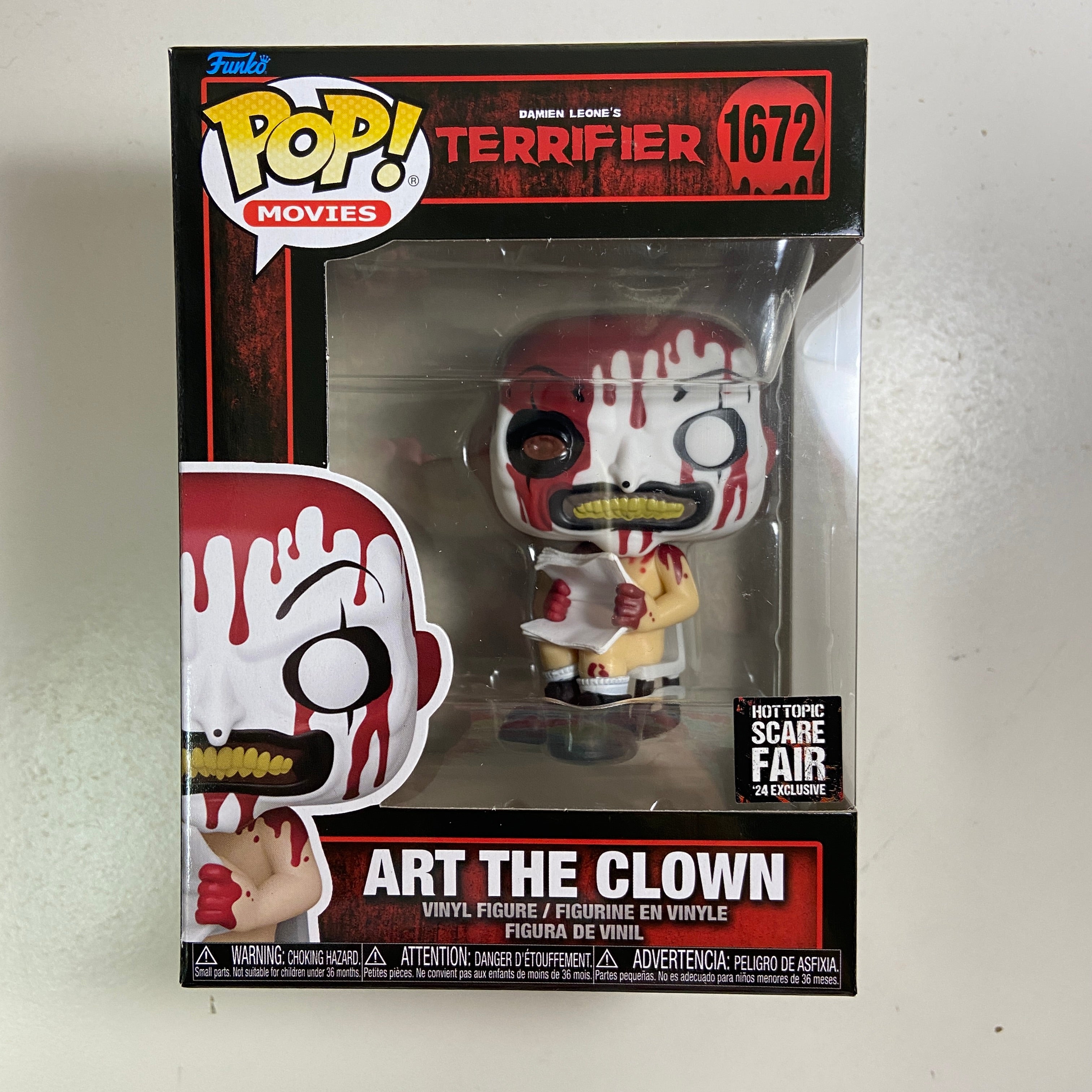 The Terrifier - Art The Clown Funko Pop 1672 Hot Topic Scare Fair Excl ...