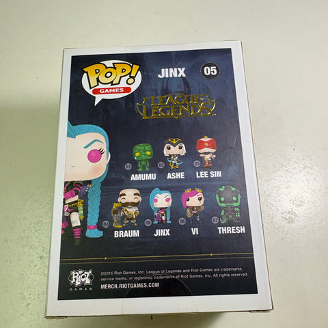 BOX FLAWS VIEW PHOTOS Jinx - League of Legends Funko Pop 05  (11.4 Cm L × 8.9 Cm W × 15.9 Cm H)
