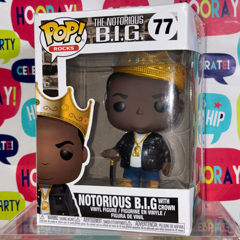 BOX DAMAGE VIEW PHOTOS NOTORIOUS B.I.G. with Crown - Funko Pop Rocks 77