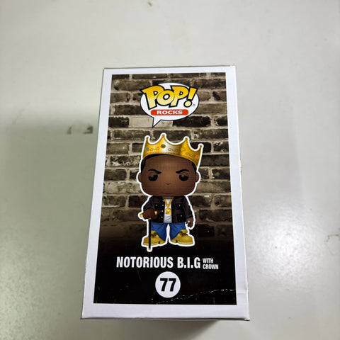 BOX DAMAGE VIEW PHOTOS NOTORIOUS B.I.G. with Crown - Funko Pop Rocks 77
