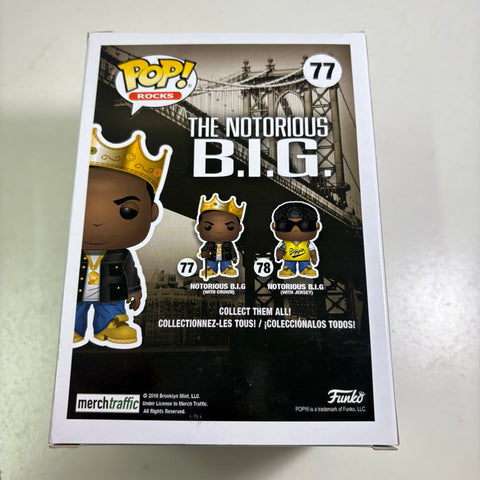 BOX DAMAGE VIEW PHOTOS NOTORIOUS B.I.G. with Crown - Funko Pop Rocks 77