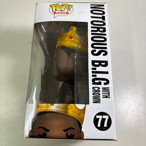 BOX DAMAGE VIEW PHOTOS NOTORIOUS B.I.G. with Crown - Funko Pop Rocks 77