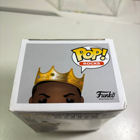 BOX DAMAGE VIEW PHOTOS NOTORIOUS B.I.G. with Crown - Funko Pop Rocks 77