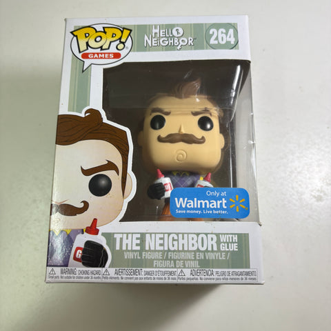 BOX FLAWS VEW PHOTOS The Neighbour with Glue - Hello Neighbour Funko Pop 264 (11.4 Cm L × 8.9 Cm W × 15.9 Cm H)