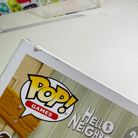 BOX FLAWS VEW PHOTOS The Neighbour with Milk and Cookies - Hello Neighbour Funko Pop 263 (11.4 Cm L × 8.9 Cm W × 15.9 Cm H)