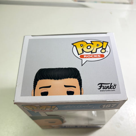 BOX FLAWS VIEW PHOTOS Elvis Blue Hawaii -  Funko Pop 187 Vinyl Figure (11.4 Cm L × 8.9 Cm W × 15.9 Cm H)