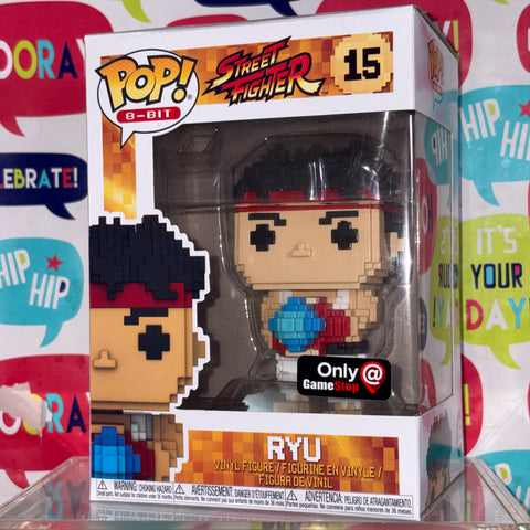 BOX FLAWS VIEW PHOTOS Ryu 8-Bit - Street Fighter Funko Pop 15 (11.4 Cm L × 8.9 Cm W × 15.9 Cm H)