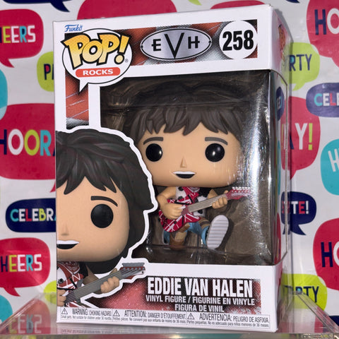 BOX FLAWS VIEW PHOTOS Eddie Van Halen - Funko Pop 258 Vinyl Figure (11.4 Cm L × 8.9 Cm W × 15.9 Cm H)