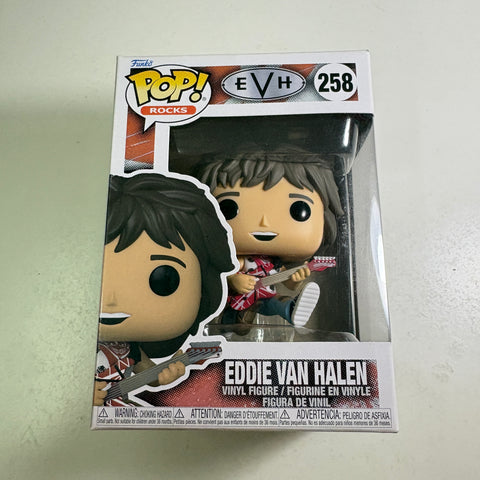 BOX FLAWS VIEW PHOTOS Eddie Van Halen - Funko Pop 258 Vinyl Figure (11.4 Cm L × 8.9 Cm W × 15.9 Cm H)