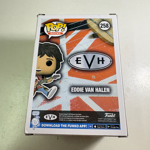 BOX FLAWS VIEW PHOTOS Eddie Van Halen - Funko Pop 258 Vinyl Figure (11.4 Cm L × 8.9 Cm W × 15.9 Cm H)