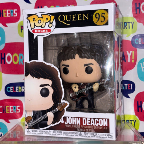 BOX FLAWS VIEW PHOTOS John Deacon - Queen Funko Pop 95 Vinyl Figure (11.4 Cm L × 8.9 Cm W × 15.9 Cm H)