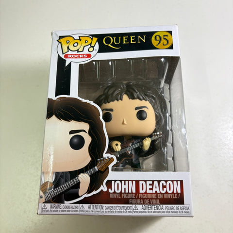 BOX FLAWS VIEW PHOTOS John Deacon - Queen Funko Pop 95 Vinyl Figure (11.4 Cm L × 8.9 Cm W × 15.9 Cm H)
