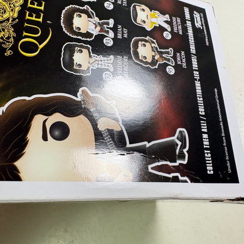 BOX FLAWS VIEW PHOTOS John Deacon - Queen Funko Pop 95 Vinyl Figure (11.4 Cm L × 8.9 Cm W × 15.9 Cm H)