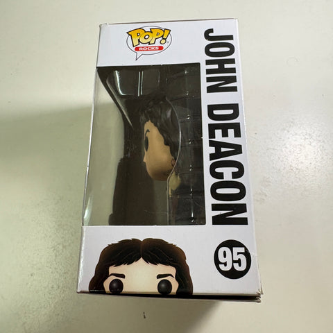 BOX FLAWS VIEW PHOTOS John Deacon - Queen Funko Pop 95 Vinyl Figure (11.4 Cm L × 8.9 Cm W × 15.9 Cm H)