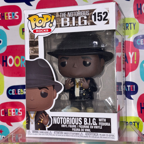 BOX FLAWS VIEW PHOTOS Notorious BIG with Fedora - Funko Pop 152 Vinyl Figure (11.4 Cm L × 8.9 Cm W × 15.9 Cm H)