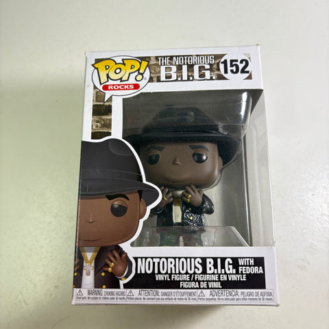 BOX FLAWS VIEW PHOTOS Notorious BIG with Fedora - Funko Pop 152 Vinyl Figure (11.4 Cm L × 8.9 Cm W × 15.9 Cm H)