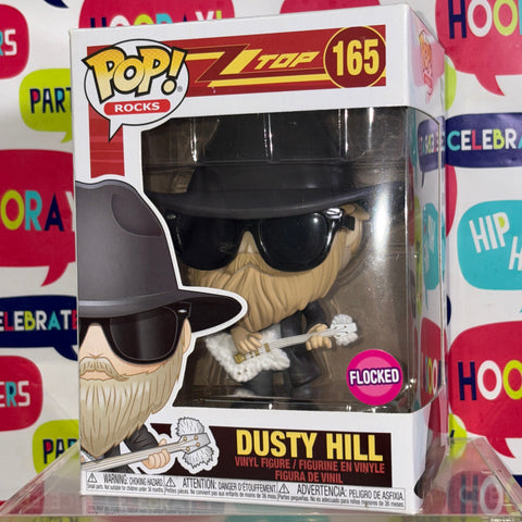 BOX FLAWS VIEW PHOTOS ZZ Top - Dusty Hill Funko Pop Rocks 165 FLOCKED