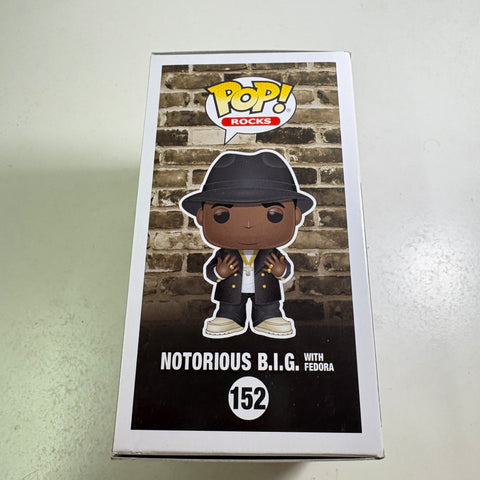 BOX FLAWS VIEW PHOTOS Notorious BIG with Fedora - Funko Pop 152 Vinyl Figure (11.4 Cm L × 8.9 Cm W × 15.9 Cm H)