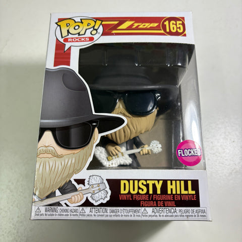 BOX FLAWS VIEW PHOTOS ZZ Top - Dusty Hill Funko Pop Rocks 165 FLOCKED