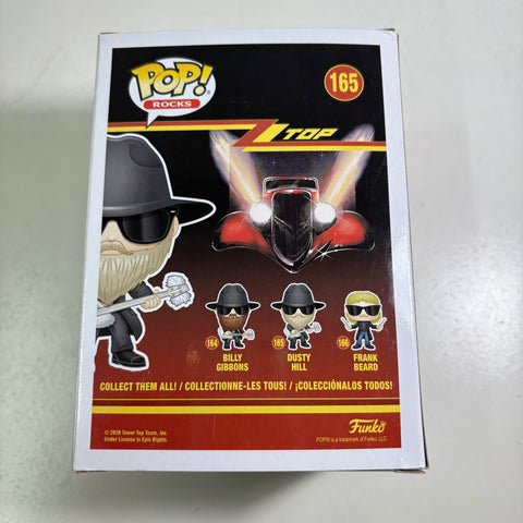 BOX FLAWS VIEW PHOTOS ZZ Top - Dusty Hill Funko Pop Rocks 165 FLOCKED