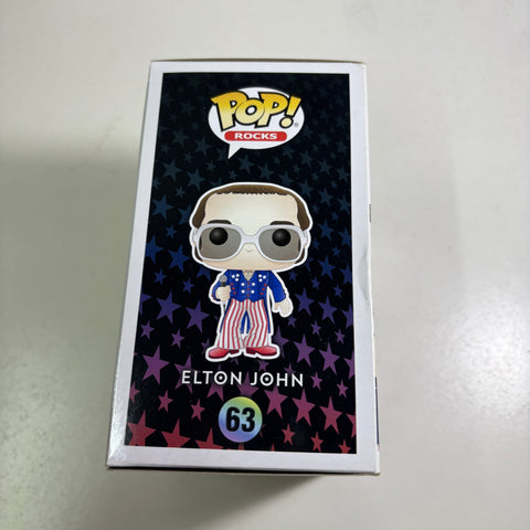 BOX FLAWS VIEW PHOTOS Elton John Red, White and Blue - Funko Pop Rocks 63