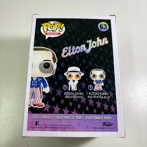 BOX FLAWS VIEW PHOTOS Elton John Red, White and Blue - Funko Pop Rocks 63