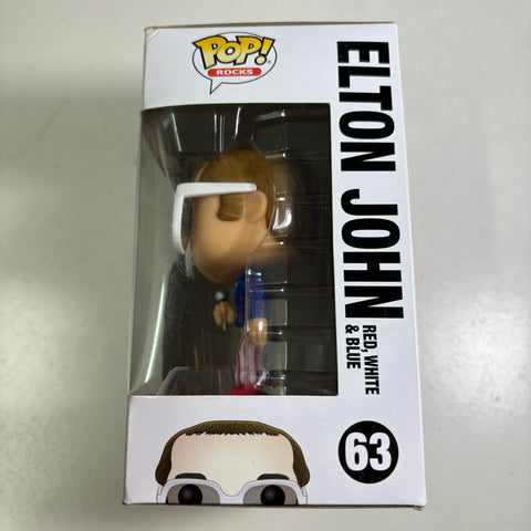 BOX FLAWS VIEW PHOTOS Elton John Red, White and Blue - Funko Pop Rocks 63
