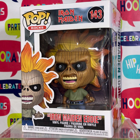 BOX FLAWS VIEW PHOTOS Iron Maiden Eddie - Funko Pop Rocks 143 Vinyl Figure