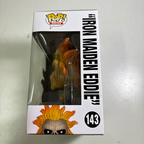 BOX FLAWS VIEW PHOTOS Iron Maiden Eddie - Funko Pop Rocks 143 Vinyl Figure
